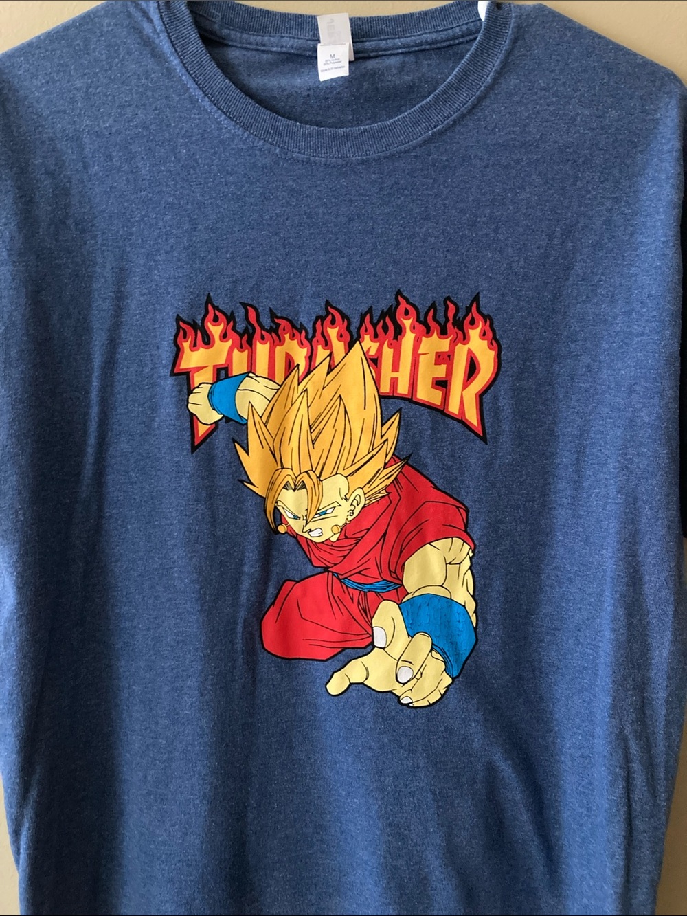 Dragonball z shirt gogeta vegito thrasher parody bootleg goku vegeta fusion Blue